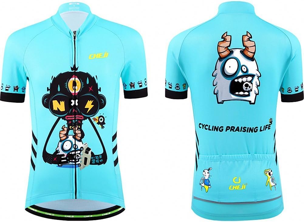 Kids Cycling Jersey Set (Short Sleeve Jersey + Padded Shorts) - Image 3