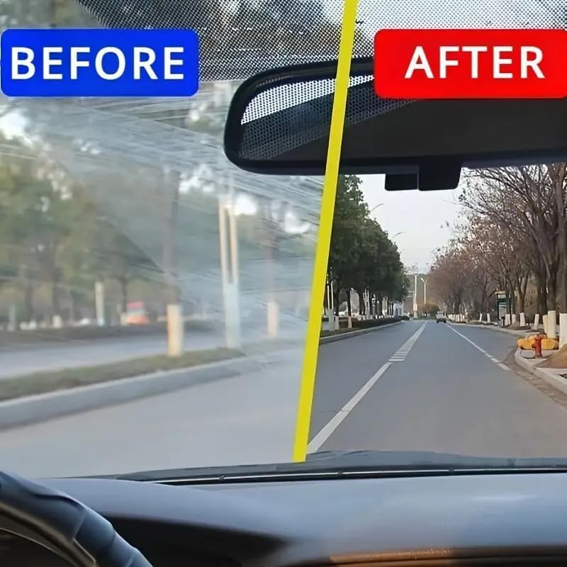 Image of Glass Anti Fog Hydrophobic Coating & Water Repellent Spray for, Mirrors, Car Windshields, Goggles, Shower Doors - Fogless, Rainproof (Oil Filming Brush and Anti Fog Spray)
