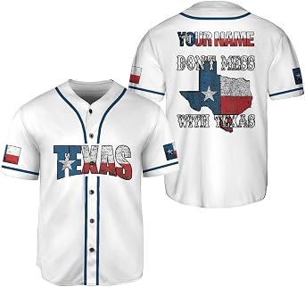 Parvii Personalized Texas Baseball Jersey Flag and Map Dont Mess with Texas Baseball Jersey Custom Texas Shirts Texas Gift