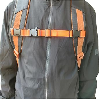 Backpack Chest Strap - Nylon - Adjustable Universal Chest Strap (Orange)