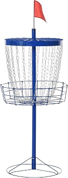 Soozier Portable Disc Golf Basket Target with 24-Chain Travel Bag Dark Blue