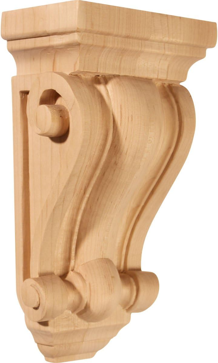 Ekena Millwork CORW04X02X07CORO Cole Pilaster Wood Corbels, 4"W x 2 1/2"D x 7 1/2"H, Red Oak