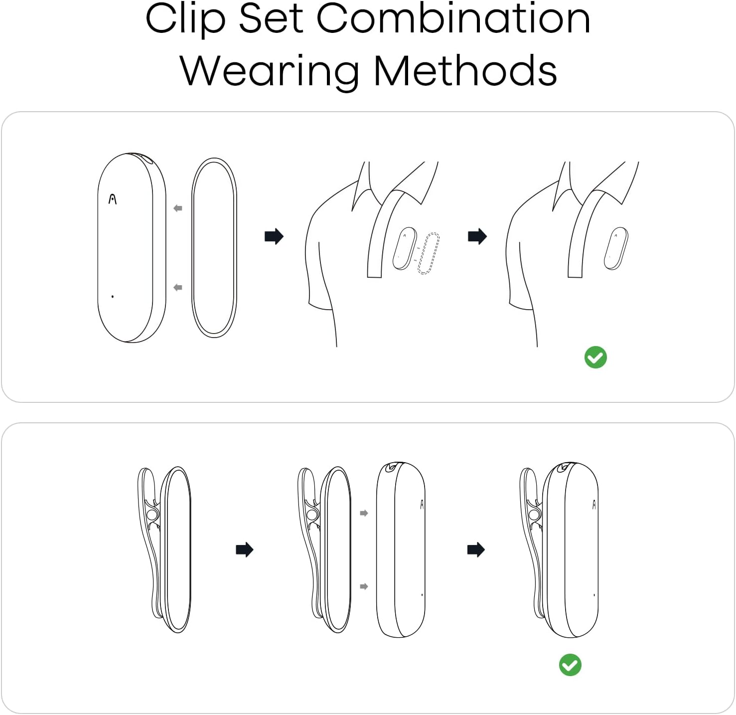 Replacement Magnetic Clip and Pin Attachments for Plaud NotePin (*NOT Included), Accessory Replacement Kit Set for NotePin AI Voice Recorder (No Additional Purchases Needed), Gray