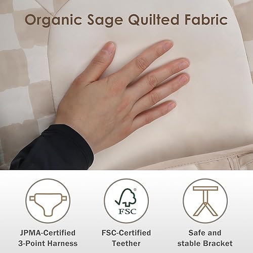 Miniatura 5 de Tiny Marvels Gorila para bebé, arnés de 3 puntos para recién nacido, asiento portátil para bebé con juguetes sensoriales y música, gorila compacta y