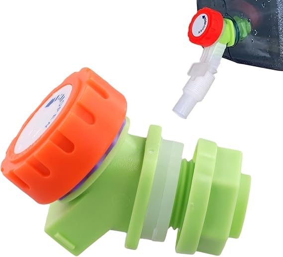 Plastic Knob Camping Tank Tap Replacement for Water Bucket or Juice Bottle, Green, Leak-Proof Flow Control for Outdoor and Indoor Use