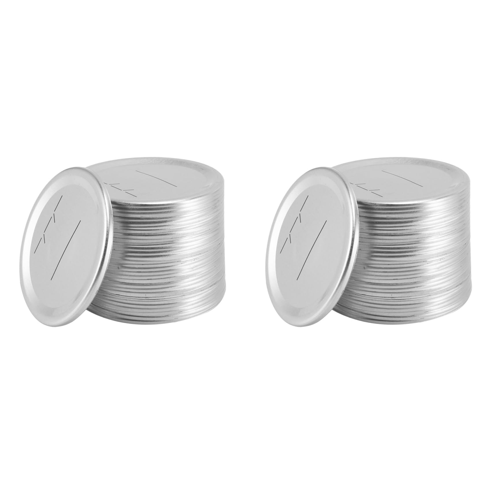 Hndhbfgrt Canning Lids Regular Mouth for Ball/Kerr Jars, Split-Type Metal Jar Lids with Silicone Seals, Silver, 72 PCS