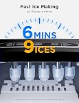 Govee Life Machines à glace intelligentes avec Wi-Fi, Machine à glace de comptoir portable, Produits 9 Glace dans 6-8min, 26lbs dans 24 Heures, 2L Réservoir d'eau, Argent inoxydable 26lbs/Day, App et contrôle de la voix, auto-nettoyage, 3 Tailles de cubes de glace pour la cuisine maison