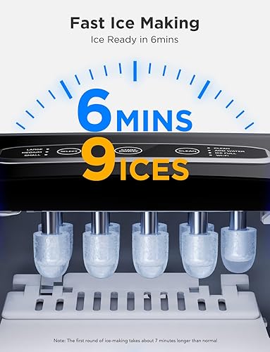 Miniatura 3 de GoveeLife Máquina de hielo inteligente para encimera, máquina de hielo portátil con autolimpieza, 6 minutos y 9 balas de hielo, 26 libras/24 horas,