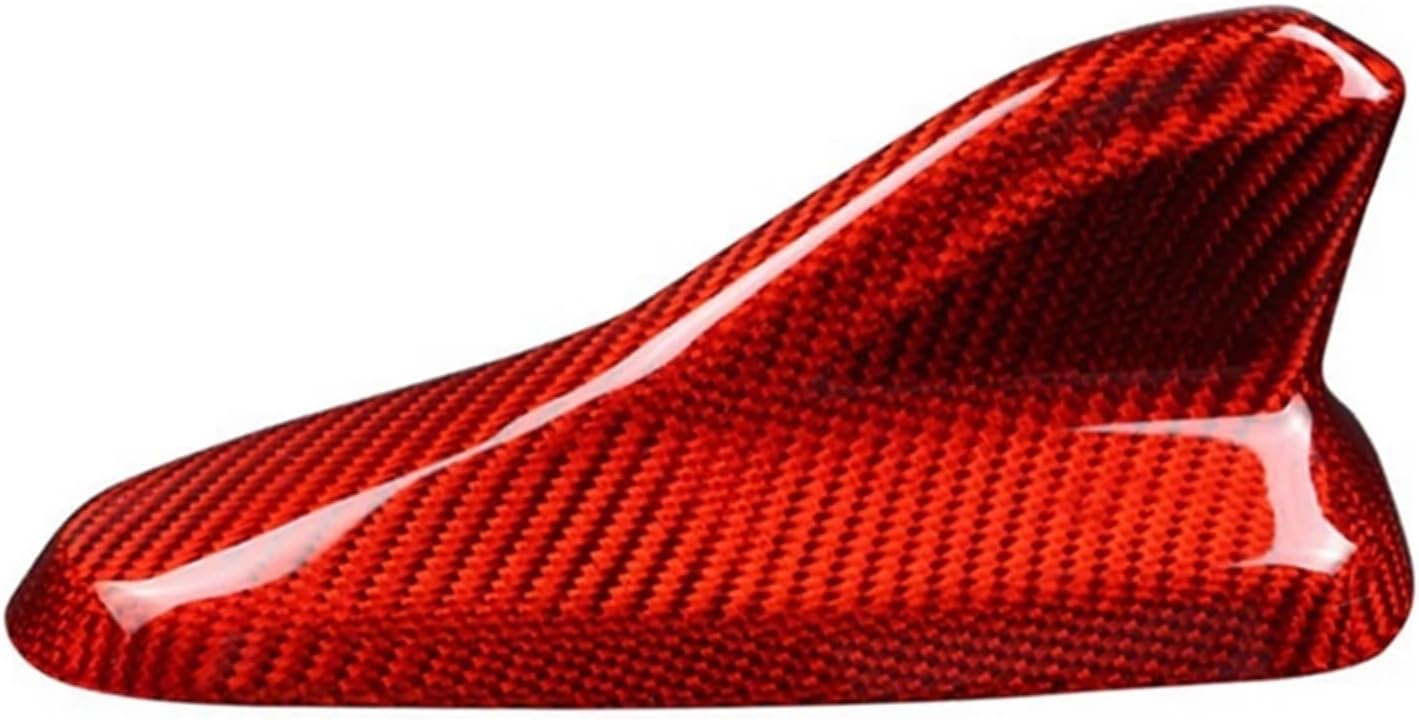 Carbon Fiber Car Shark Fin Cover Compatible with VW Golf 8 MK8 ID.3 2021 2022(A)(Red Carbon Fiber)