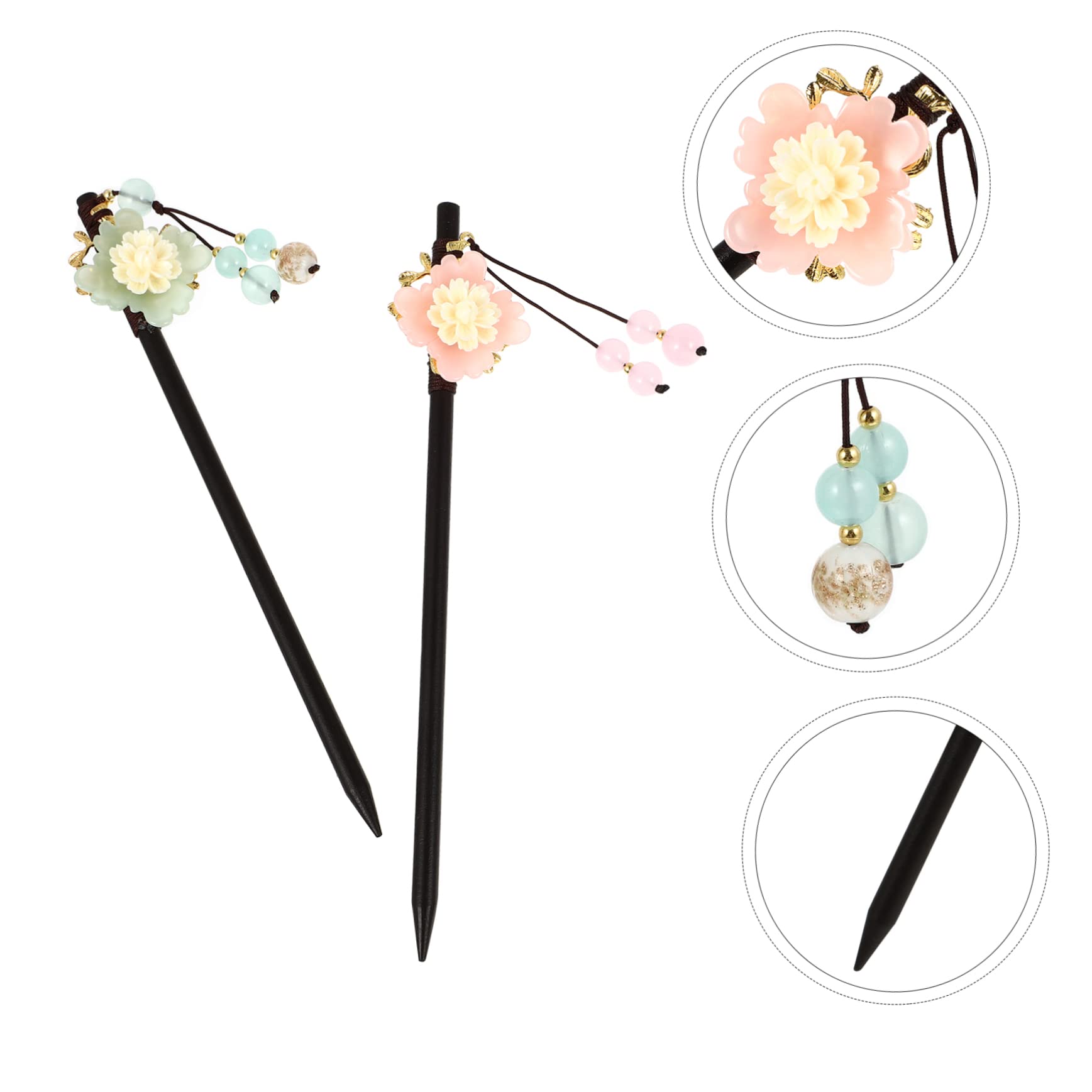 MAGICLULU 8piezas Horquillas Chinas De Retro Flores Accesorios Para Peinados De Boda y Fiesta Sujetadores De Moño Elegantes Para Mujeres y