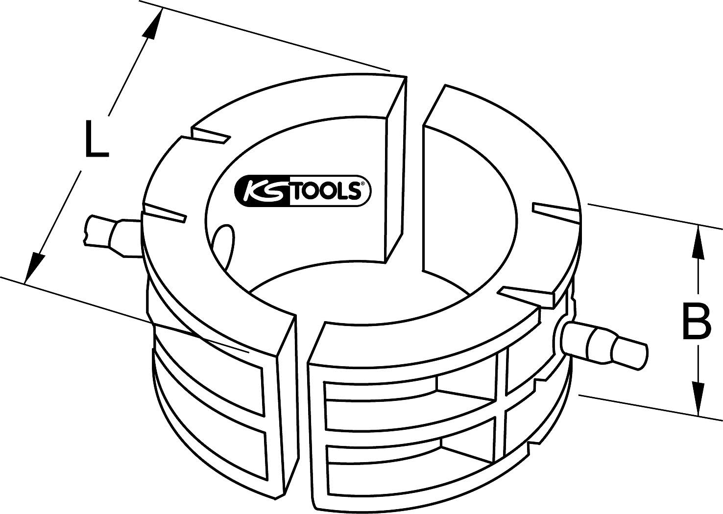 KS Tools 222.5210 110mm Reducing Jaws for CK-160 (2 Pieces) - Image 2