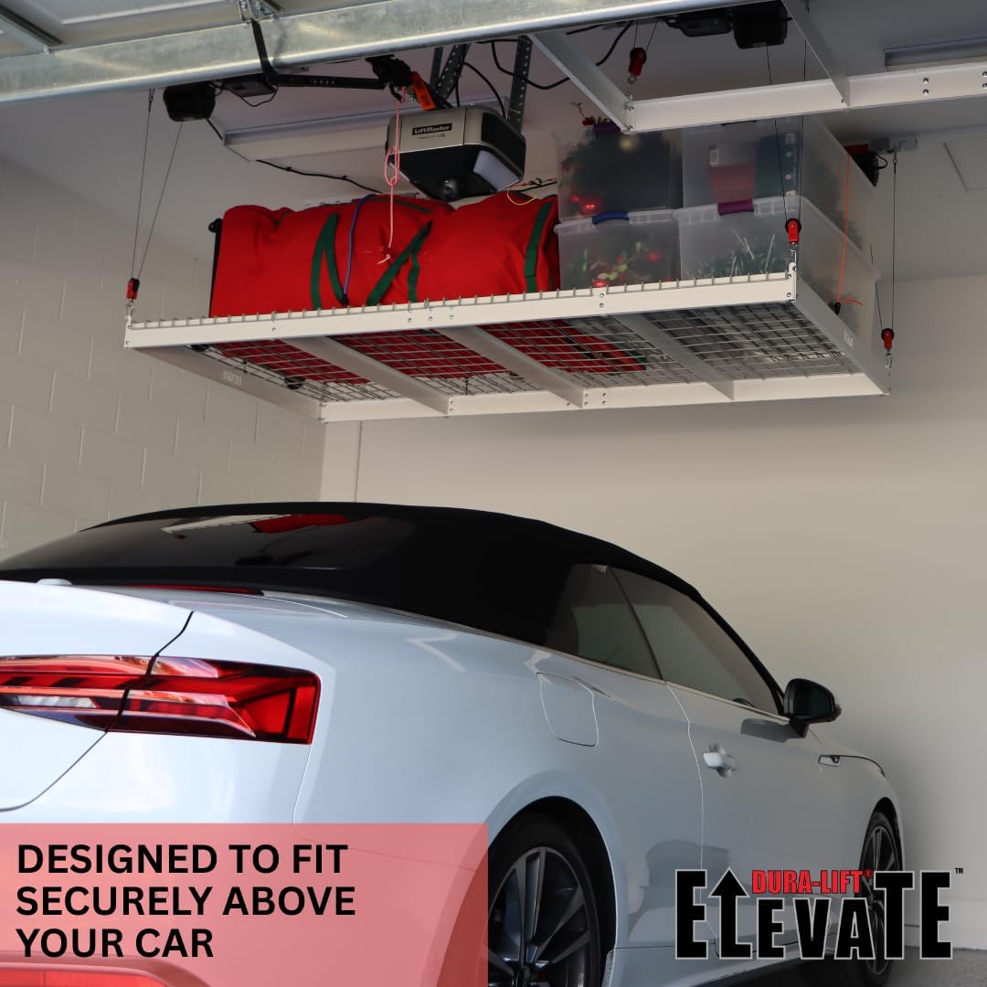 DURA-LIFT Elevate 4x6 Motorized Overhead Storage Lift for Garage Ceiling, Electric Storage Rack with Bluetooth App Control - Image 7