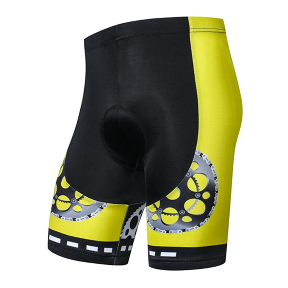 Cycling Shorts Men's Biking Bicycle Bike Pants Half Pants 3D Coolmax Padded Skull Yellow XXXL