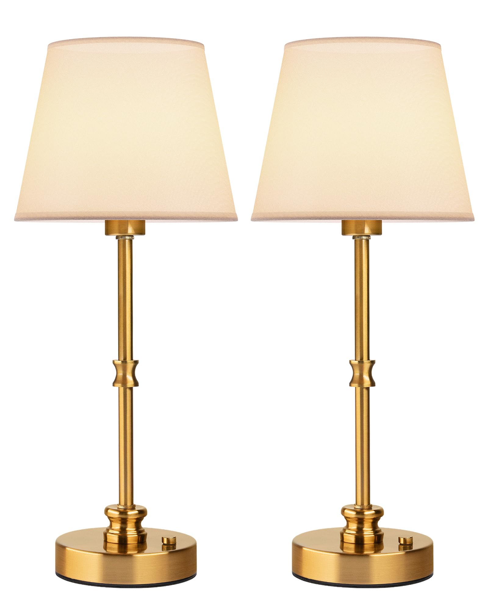 EppieBasic Lampe de Table Sans Fil Rechargeable, 5200mAh Lampe de Chevet Tactile Dimmable Gold2