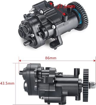 CNC Aluminum Transmission Case Gearbox with Steel Gear for TRX4 T4 | 1/10th RC Crawler Car Upgrade Parts