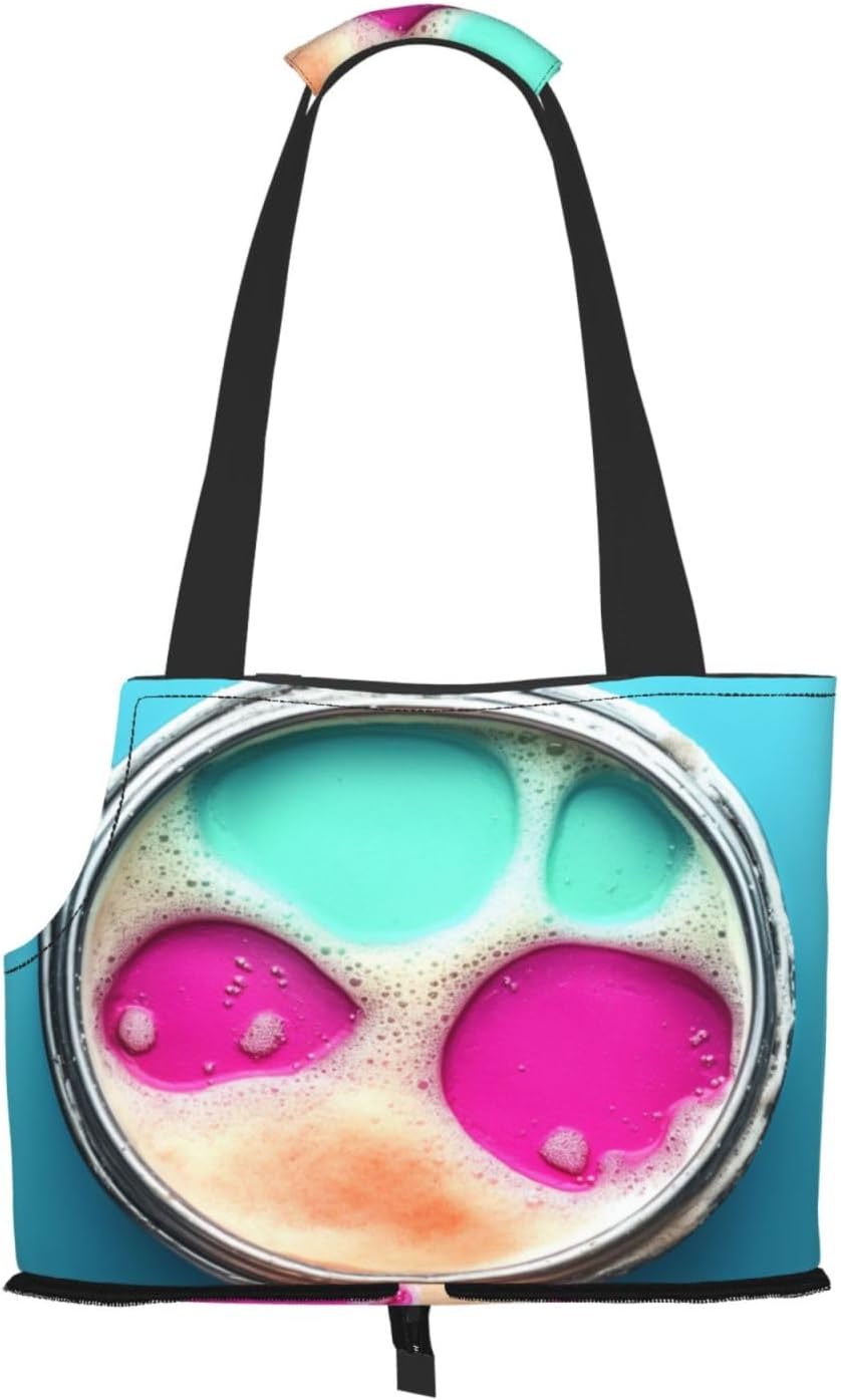 Blue and Purple Foam Boxes Dog Purse Carrier,Pet Tote Bag, Bag for Small Dogs Cats Puppy