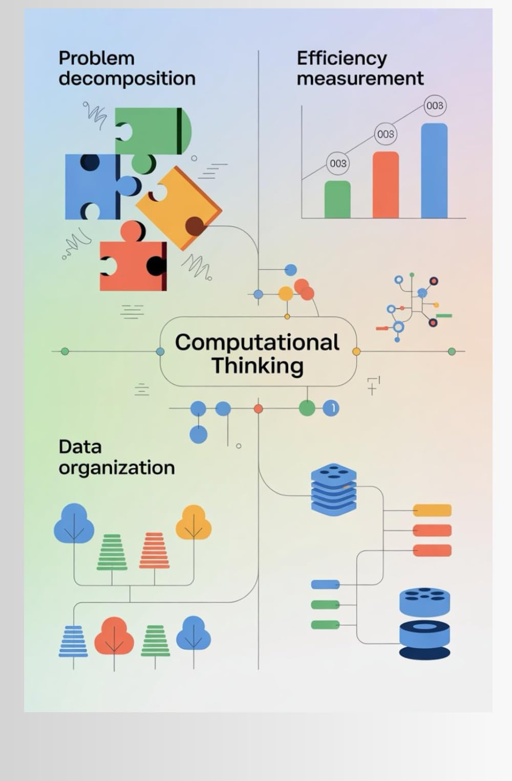 COMPUTATIONAL THINKING AND DATA STRUCTURE: Problem decomposition techniques efficiency measurement and data organization strategies