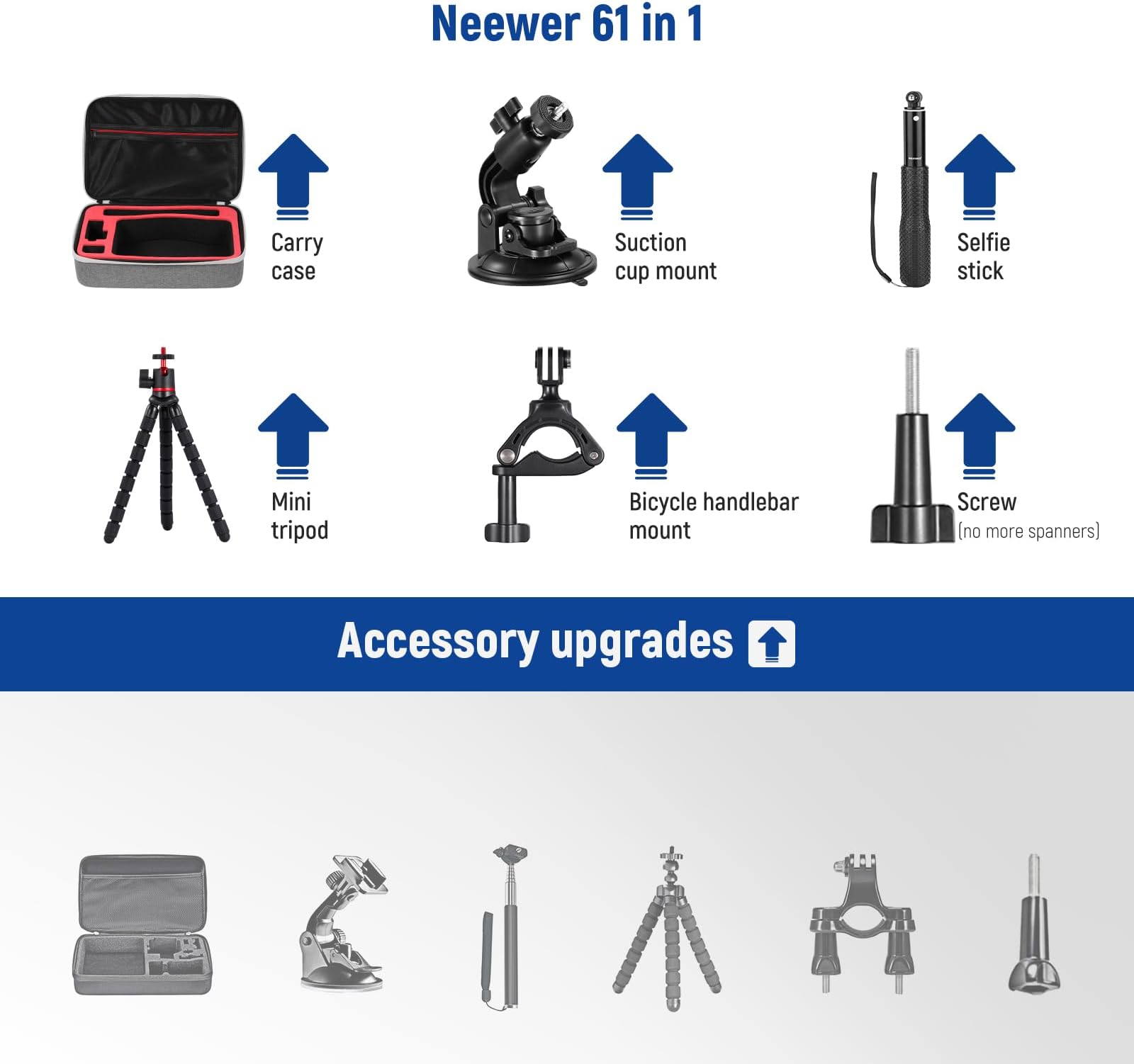 Pro Version 61 in 1 Action Camera Accessory Kit