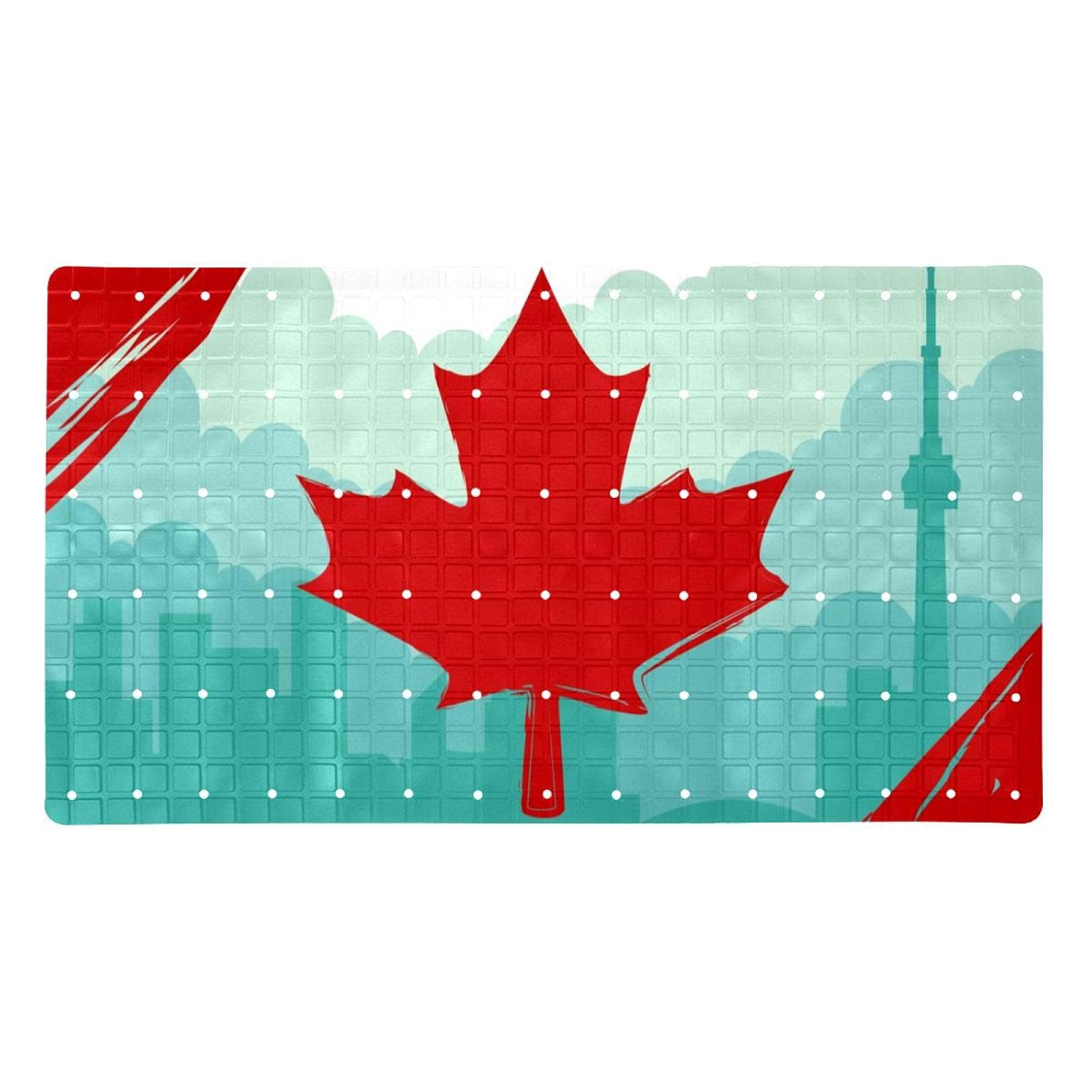 Tapis de salle de bain 40x70 cm antidérapant pour douche et baignoire motif Canada