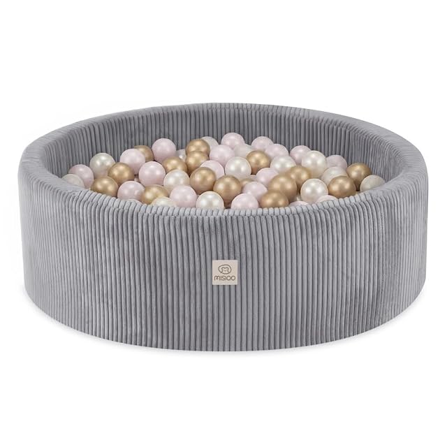 Foto 8 de 8 de MISIOO Piscina de bolas para bebé, 90 x 30 cm, con 300 bolas, material premium, funda extraíble