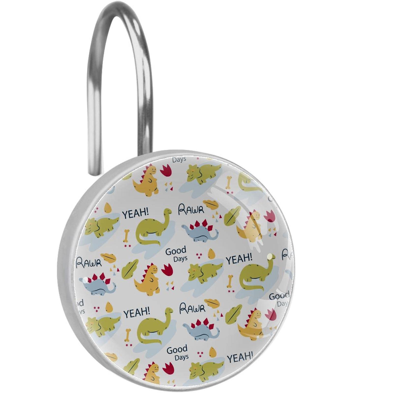 Crochets pour rideau de douche avec motif animal pour une salle de bain familiale et ludique