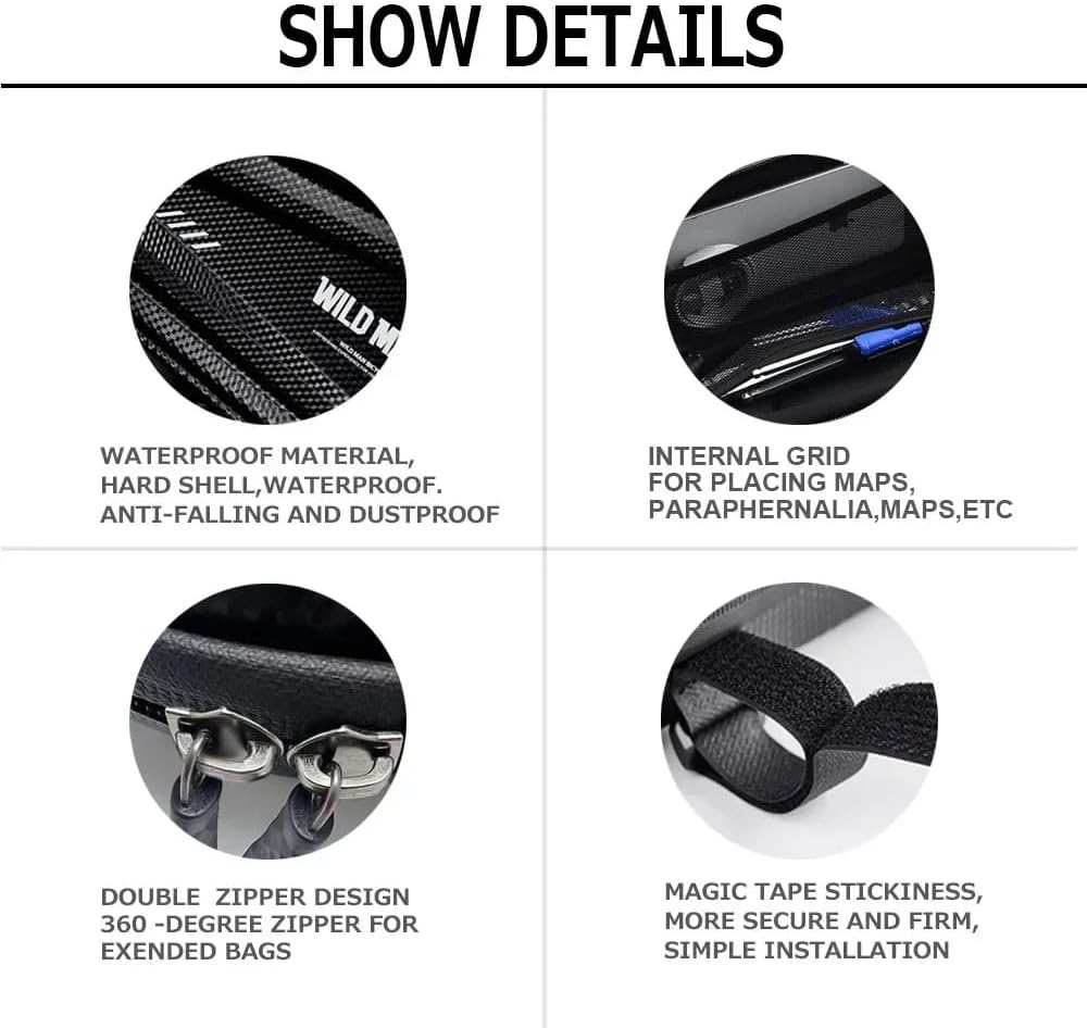 FOR GSX-S1000GT GSX S1000GT S1000 GT 2021-2024+ Motorcycle Accessories: Motorcycle Side Bag, Triangle Hard Shell Bag, Waterproof, Black, Adjustable Strap, Frame Mount, EVA+PU Material