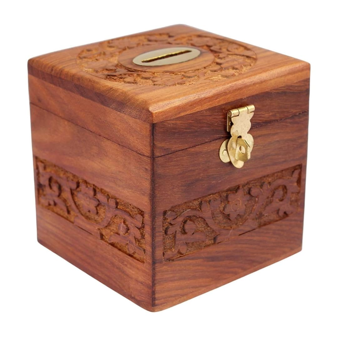 Wooden Money Bank for Kids and Adults Coin Box Cash Bank Donation Box Wooden Piggy Bank Savings Box Wood Coin Bank Donation Box Cash Coin Bank (B0DFYLYBCD) Amazon Price History, Amazon Price Tracker