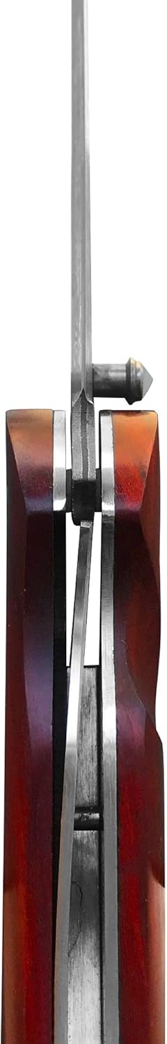 Father's Day, Mother's Day & Heirloom Gift for Men, Women - Exotic Dalbergia Wood & Damascus Steel Pocket Folding Knife | Collector's EDC for Husband, Boyfriend, Father, Wife, Girlfriend, Mom | Gift Box