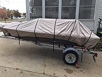 Vista 5 de GEARFLAG 600D Funda para Bote Jon de Servicio Pesado Impermeable Grado Marino Resistente a UV Correas Laterales Ajustables Reforzadas