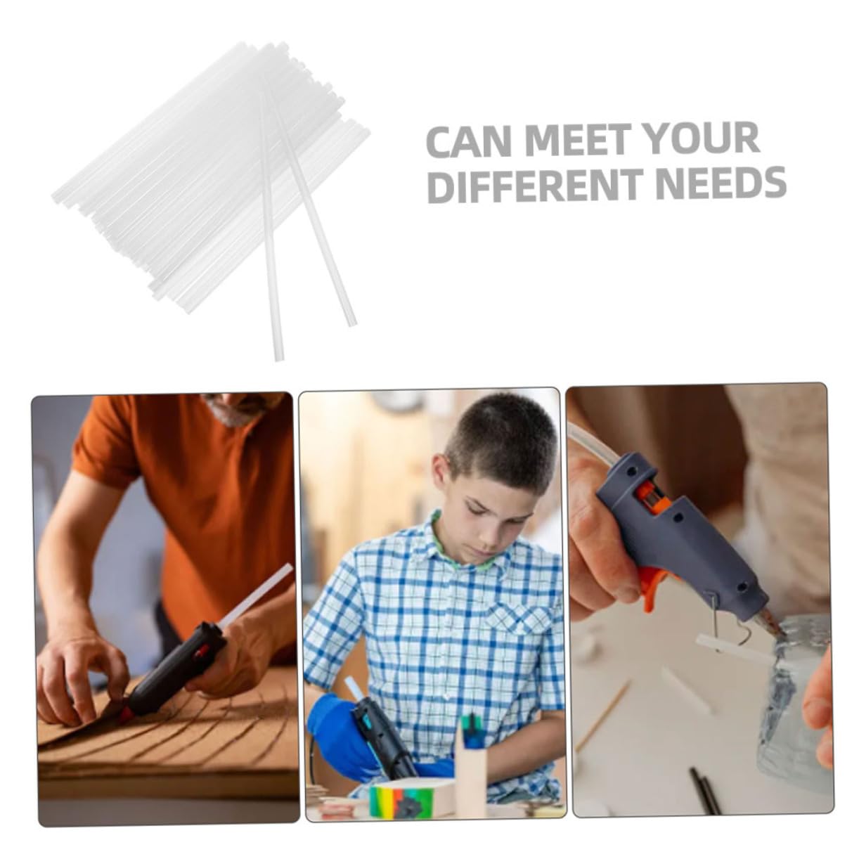 Operitacx 100 Bâtons de Colle Chaude Haute Température en Résine et Cire Antioxydante, Adhésion Rapide pour Bricolage et Décorations Maison, Pack de 100 Pièces