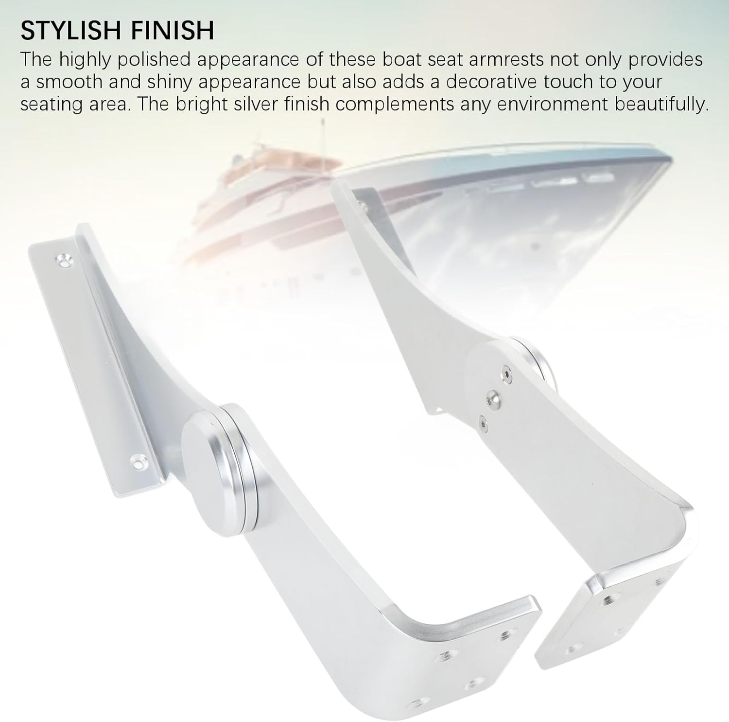 Boat Armrest Pivot, Aluminum Alloy Boat Pivot Flip Up Armrest Set Boat Seat Armrest, 60 Degrees Adjustable, Foldable Boat Hinge for Marine Yacht, Left and Right