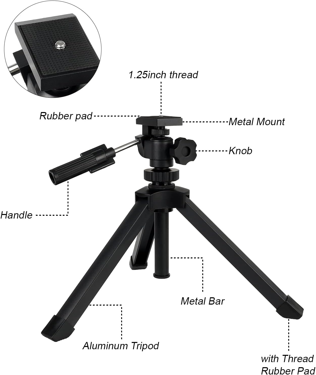 SVBONY SV146 Tabletop Tripod, Spotting Scope, Adjustable Portable Tripod for Spotting Scope Binoculars Monoculars DSLR Cameras