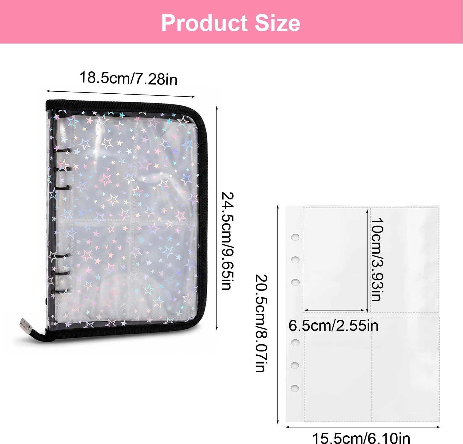 Carpeta Photocard Kpop A5 6 Anillas 25 Páginas 200 Cartas Álbum Porta Cartas Colección