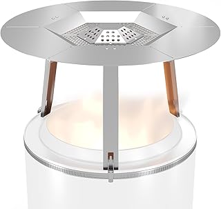 Upgraded Heat Deflector for Solo Stove Ranger 15’’, 304 Stainless Steel Heat Diffuser with Detachable Legs & Fix Hoop, Capture and Redirect Warmth, Camping Accessory