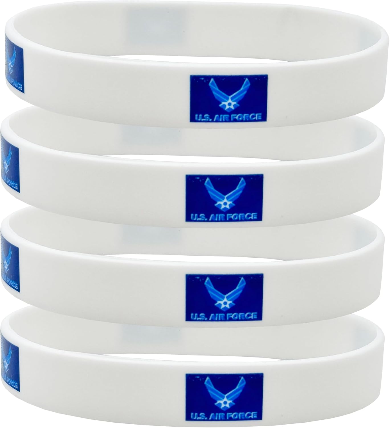 4 Pcs US Air Force Wings Bracelets,Military Flag Silicone Bracelet, Rubber Wristbands Patriotic Decorations Gift.