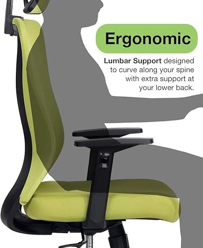 Miniatura 10 de Modern Home Xelo Solo - Silla de trabajo de escritorio o oficina, respaldo ergonómico de malla para computadora, soporte lumbar con reposabrazos