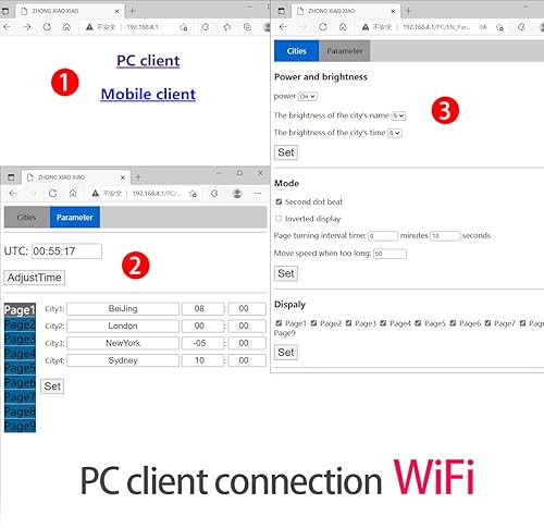 Miniatura 2 de LED World Time Clock, 4 Cities World Time Zones Clock - Digital Multiple Time Zones Clock - 12/24 Hours,Green,4City Has Daylight Saving time Function