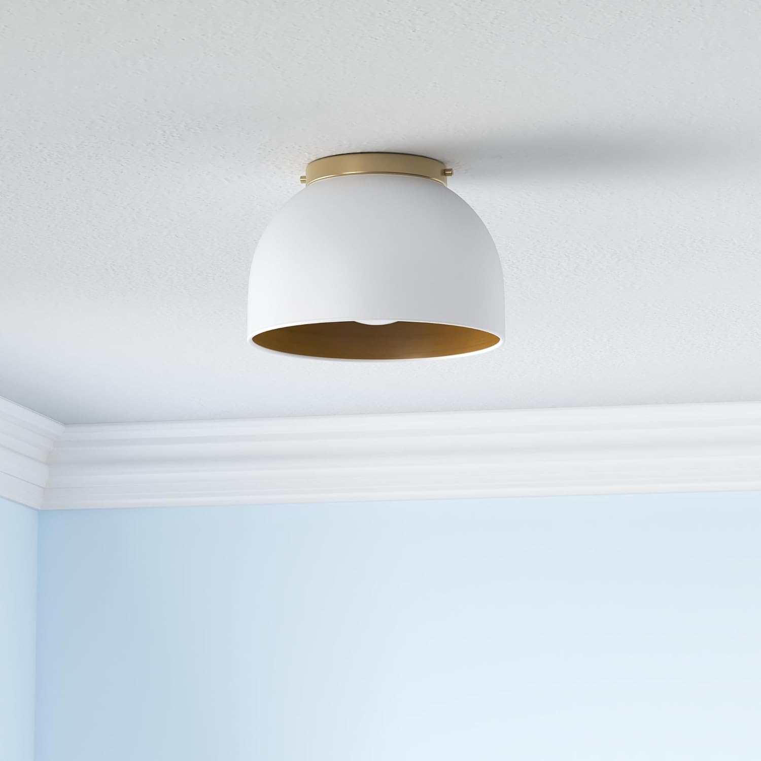 Quorum International Dome - 1 Light Flush Mount in Style - 11.25 inches Wide by 8 inches high-Studio White Finish