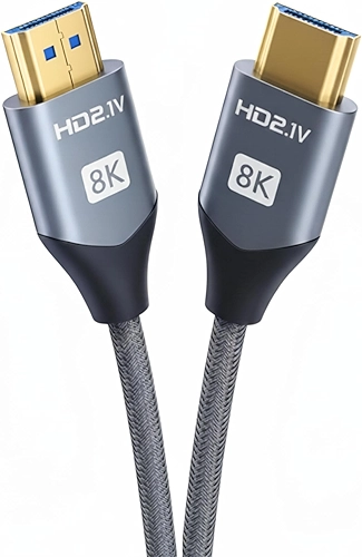 Cabo HDMI 2.1,8K, 48Gbps, Compatível com TV 4K/8K, PS5, Xbox, Monitor Gamer, Projetor, PC, Conector Banhado a Ouro. 1,5Metros.