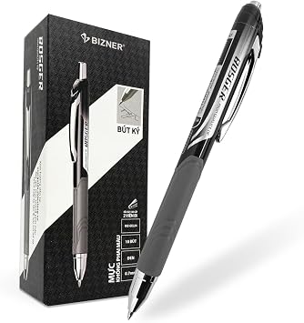 FLEXOFFICE High Grade Gel Pens, Black Ink, 0.7mm Fine Point, 10 Count Pack, Quick Smooth Writing, Gel Ink Pens, for School, Office Supplies BIZ-GEL24-Black