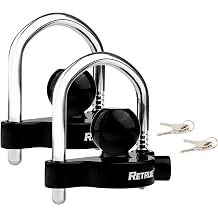 Universal Trailer Coupler Lock, 2PC Key Alike Hitch Ball Lock, Black
