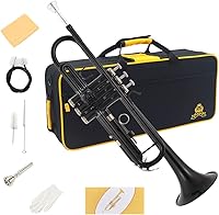 Vista 7 de Instrumento de trompeta, banda y orquesta Instrumentos musicales para principiantes o estudiantes avanzados, con estuche de trompetas, boquilla