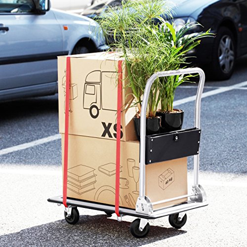 Meister Plattformwagen - Klappbar - Bis 300 kg Tragkraft - Feststellbremse / Transporthilfe mit Lenkrollen / Paketwagen mit Antirutsch-Beschichtung / Klappwagen aus Stahl / 8985540