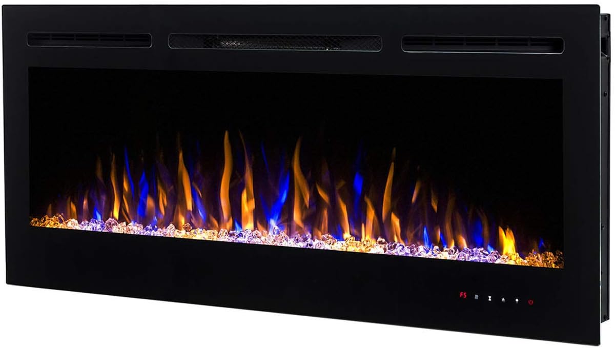 🔥 Flash Sale Gibson Living Bombay 36 Inch Crystal Recessed Touch Screen Multi-Color Wall Mounted Electric Fireplace