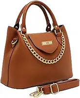 Bolsa Feminina Com Alça de Mão e Ombro Reajustável e Com Bolso Externo + Detalhe em Corrente
