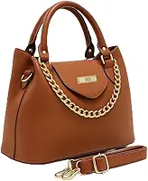 Bolsa Feminina Com Alça de Mão e Ombro Reajustável e Com Bolso Externo + Detalhe em Corrente