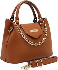Bolsa Feminina Com Alça de Mão e Ombro Reajustável e Com Bolso Externo + Detalhe em Corrente
