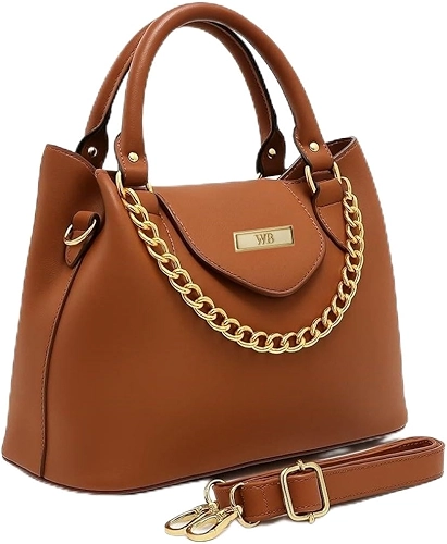 Bolsa Feminina Com Alça de Mão e Ombro Reajustável e Com Bolso Externo + Detalhe em Corrente