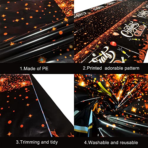 Image of KatchOn Graduation Decorations 2026 | Orange and Black Graduation Tablecloth -Pack of 3, XtraLarge 108x54 Inch | Congrats Grad Tablecloth for 2026 Graduation Decorations | Orange and Black