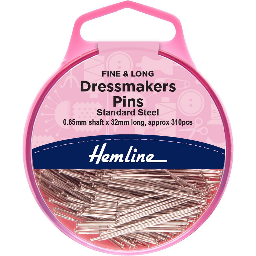 Hemline Extra Long Fine Pins for Sewing, Dressmaking, Quilting, Pinning, Knitting, Accessories, and DIY Crafts - 33mm/230pcs